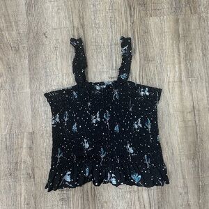 Lucky Brand Smocked Ruffled Tank Top